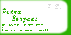 petra borzsei business card